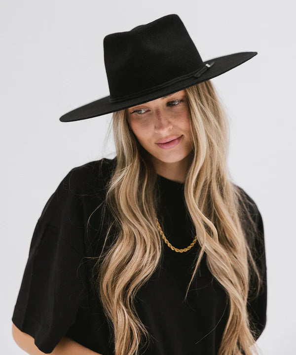 Gigi Pip - Emery Teardrop Fedora - Black