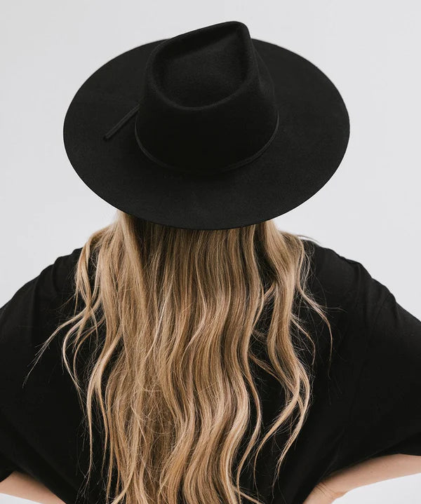 Gigi Pip - Emery Teardrop Fedora - Black