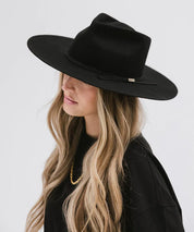Gigi Pip - Emery Teardrop Fedora - Black