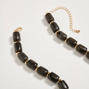 Colorful Beaded Heart Necklace | Multi-Color Barrel Bead Statement Necklace for Women: BK / ONE