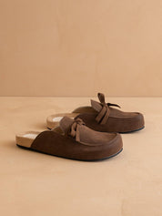 The Stevie | Coffee Tie Fall Mule Loafer: COFFEE / 8