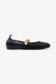 COLLEEN - FALL '25 Chic Ballet Flat with Gold Details: Chocolate / 12A
