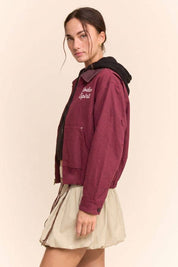 RODEO SPIRIT GRAPHIC JACKET: Burgundy / S-M-L(2-2-2)