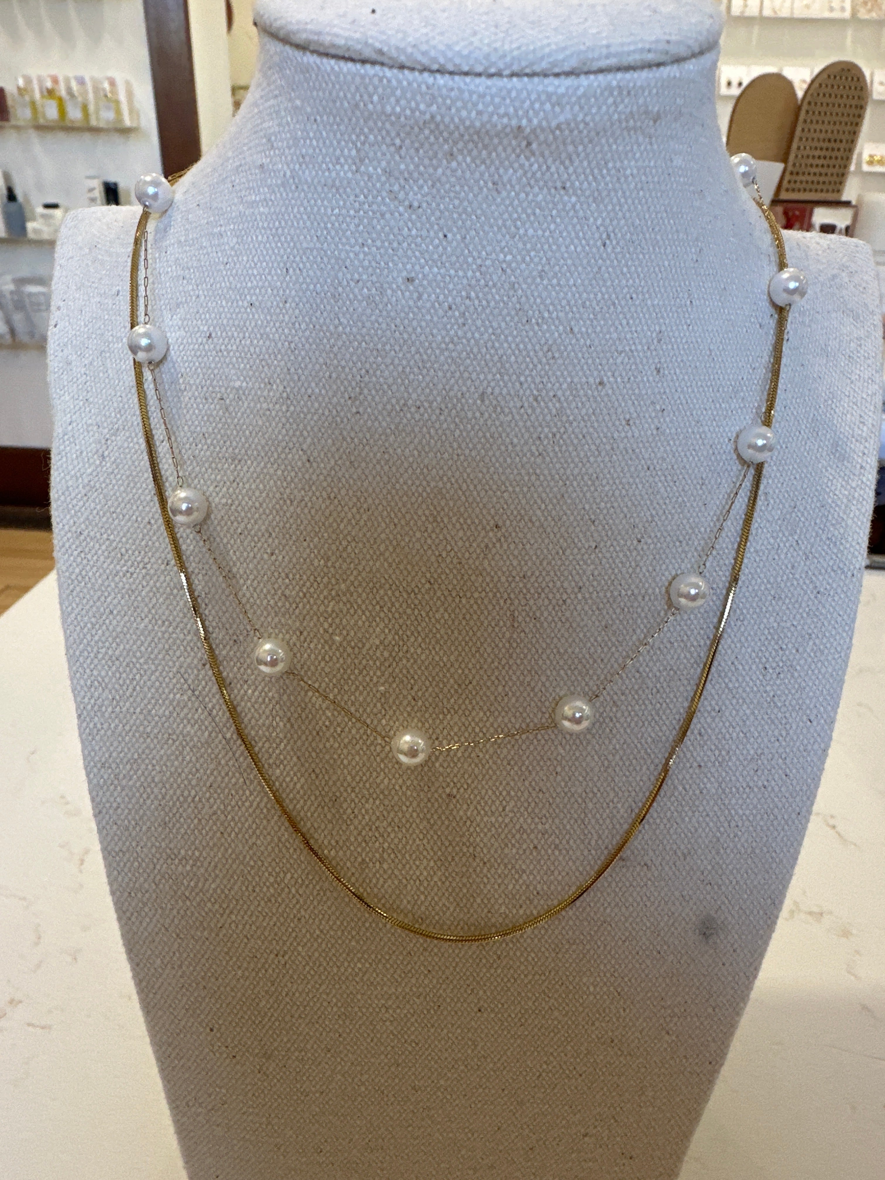 Pearl + Braid Double Choker
