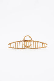 Twisted Design Natural Wood Hair Claw Clip