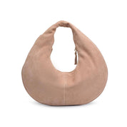 Farrah Genuine Suede Leather Hobo: Chocolate