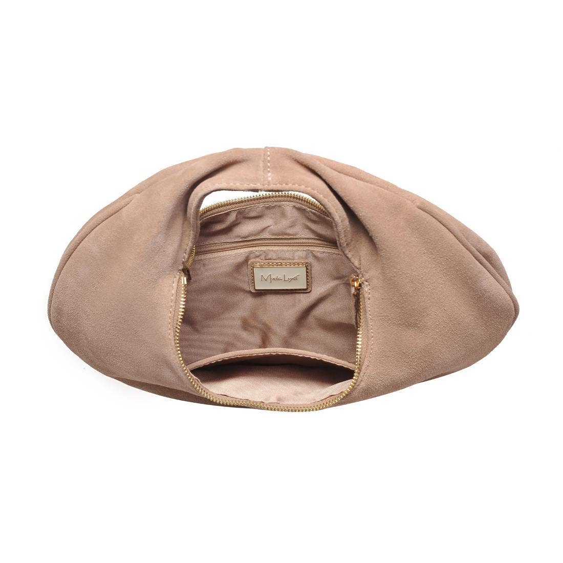 Farrah Genuine Suede Leather Hobo: Chocolate