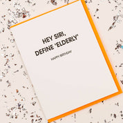 Siri Define Elderly Letterpress Card