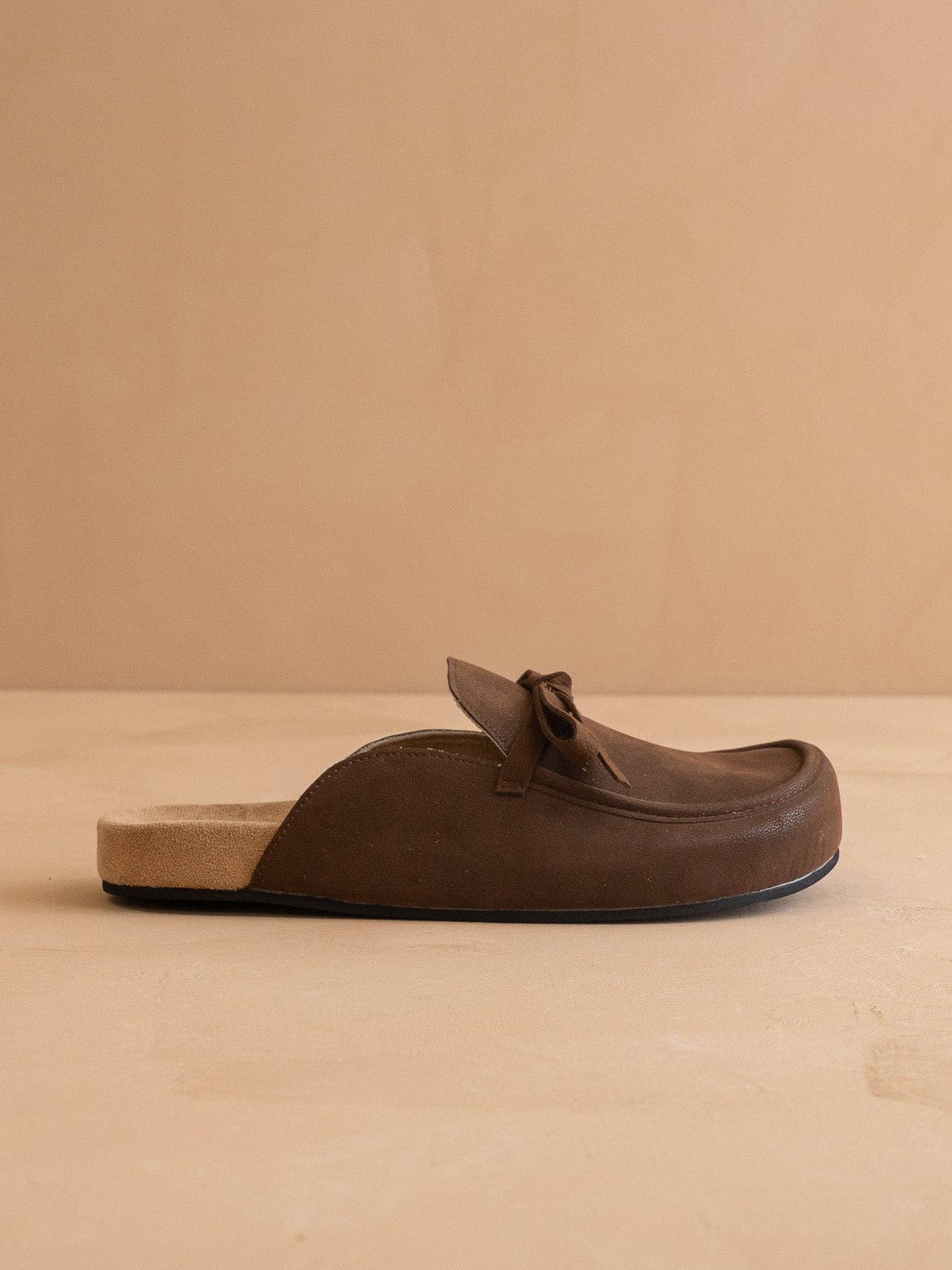 The Stevie | Coffee Tie Fall Mule Loafer: COFFEE / 10