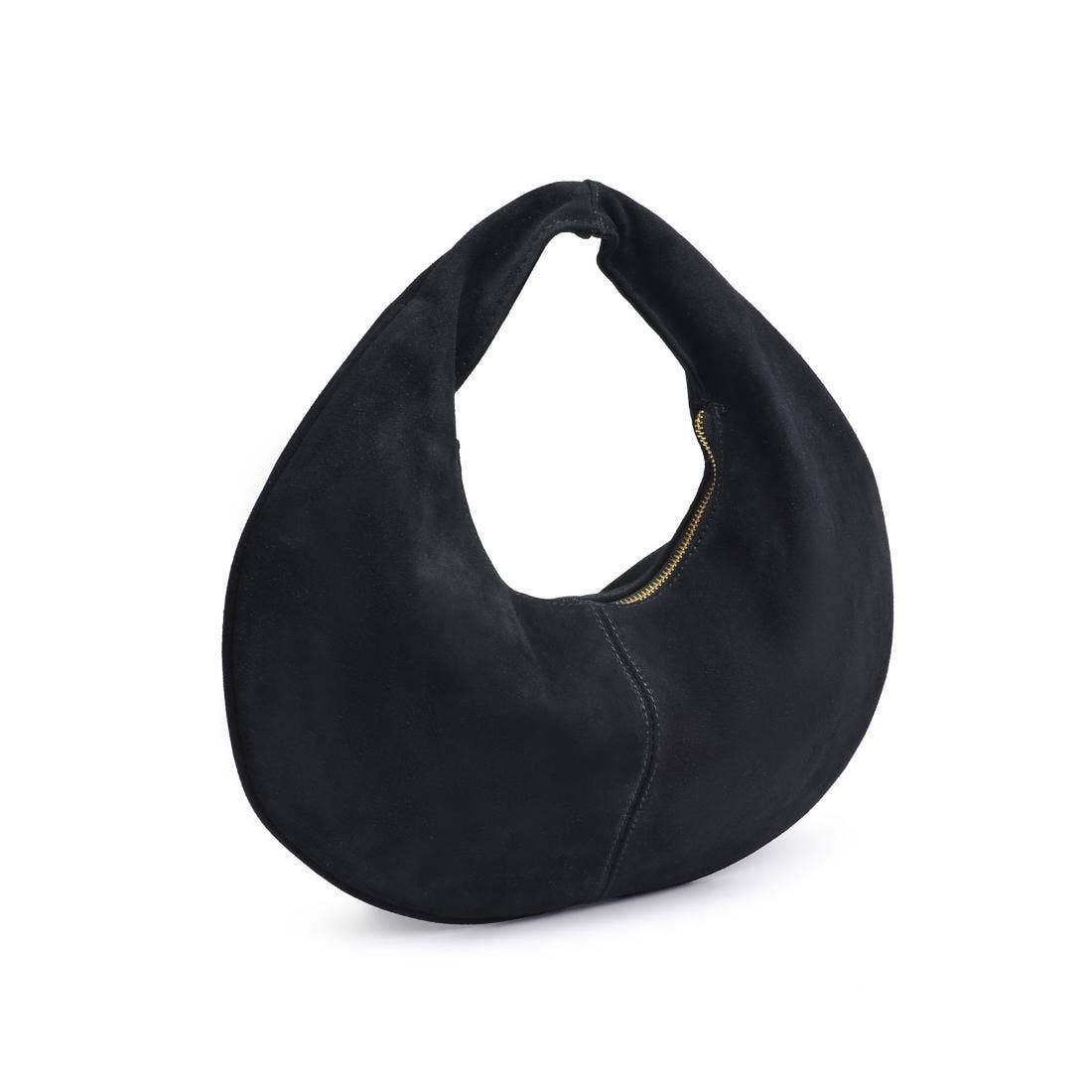Farrah Genuine Suede Leather Hobo: Chocolate