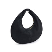 Farrah Genuine Suede Leather Hobo: Chocolate