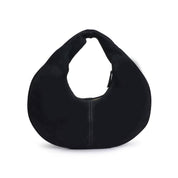 Farrah Genuine Suede Leather Hobo: Chocolate