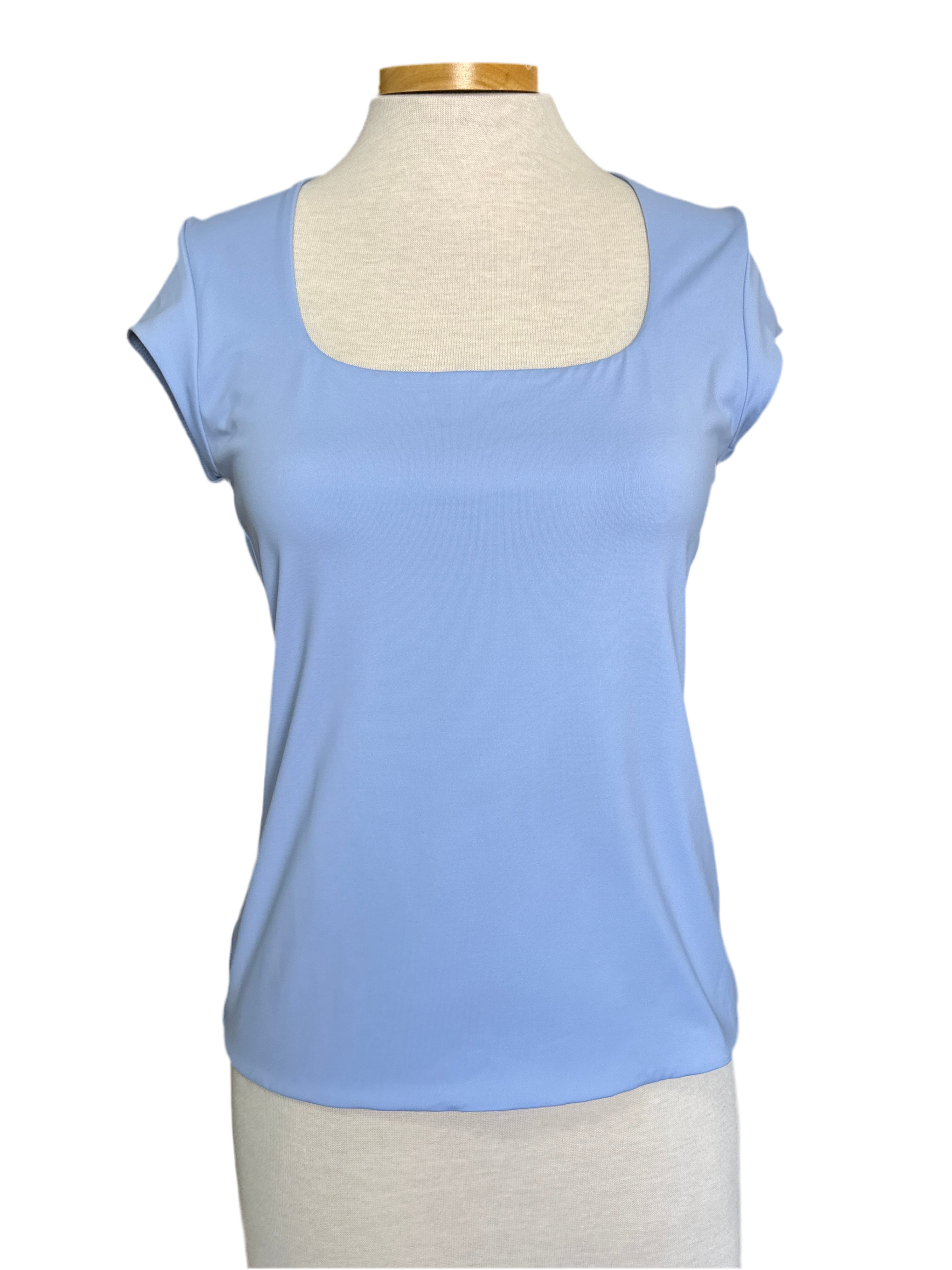 Tiara Cap Sleeve Top - Perri Blue
