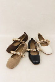 COLLEEN - FALL '25 Chic Ballet Flat with Gold Details: Chocolate / 12A