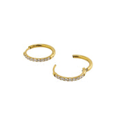 Waterproof Gold 18mm Diamond Hoops