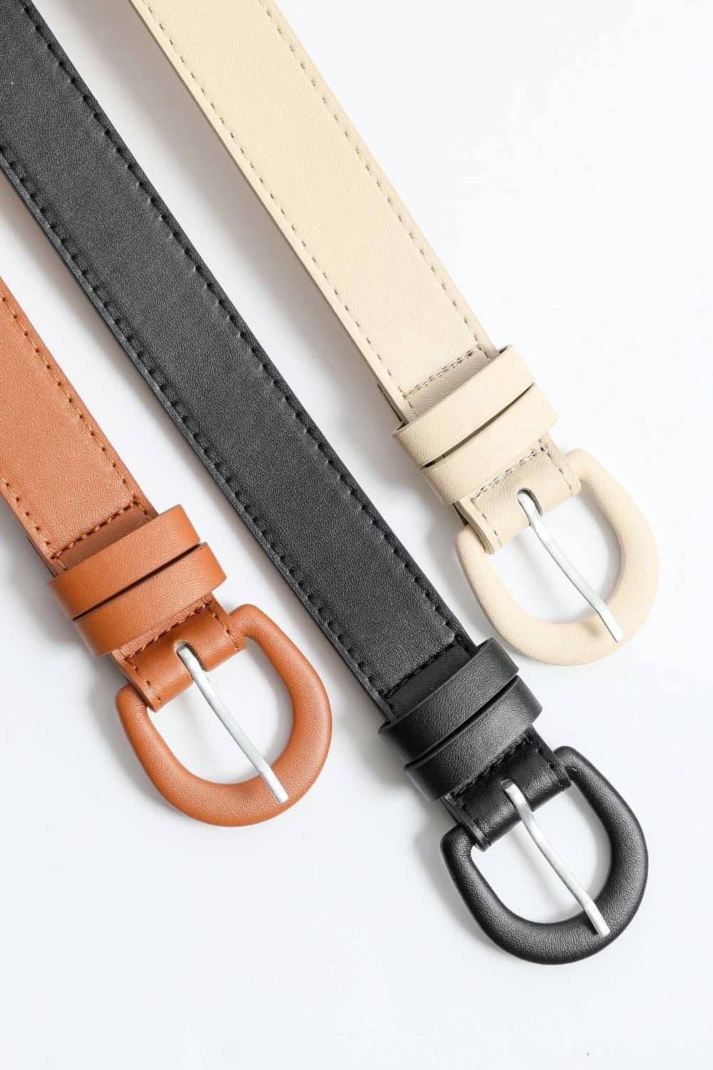 Classic Vegan Leather Belt: Cognac
