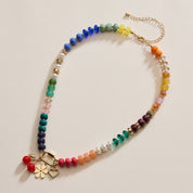 Layered Glass Bead Necklace | Trio of Charms: MT / ONE