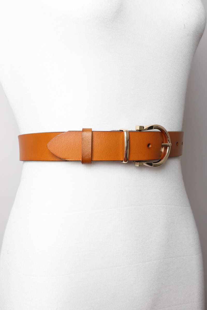 Chic Horseshoe Gold Buckle Belt – Western Style Vibes 🧲: Brown