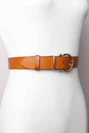 Chic Horseshoe Gold Buckle Belt – Western Style Vibes 🧲: Brown