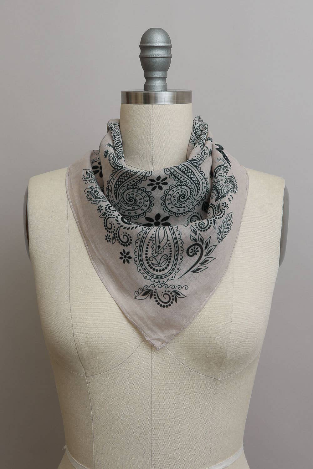 Vintage Pattern Bandana - Boho Chic Square Scarf: Sage