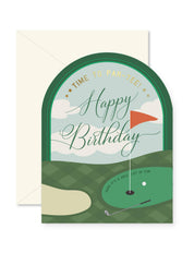 Time to Par-Tee Golf Birthday Arch Greeting Card