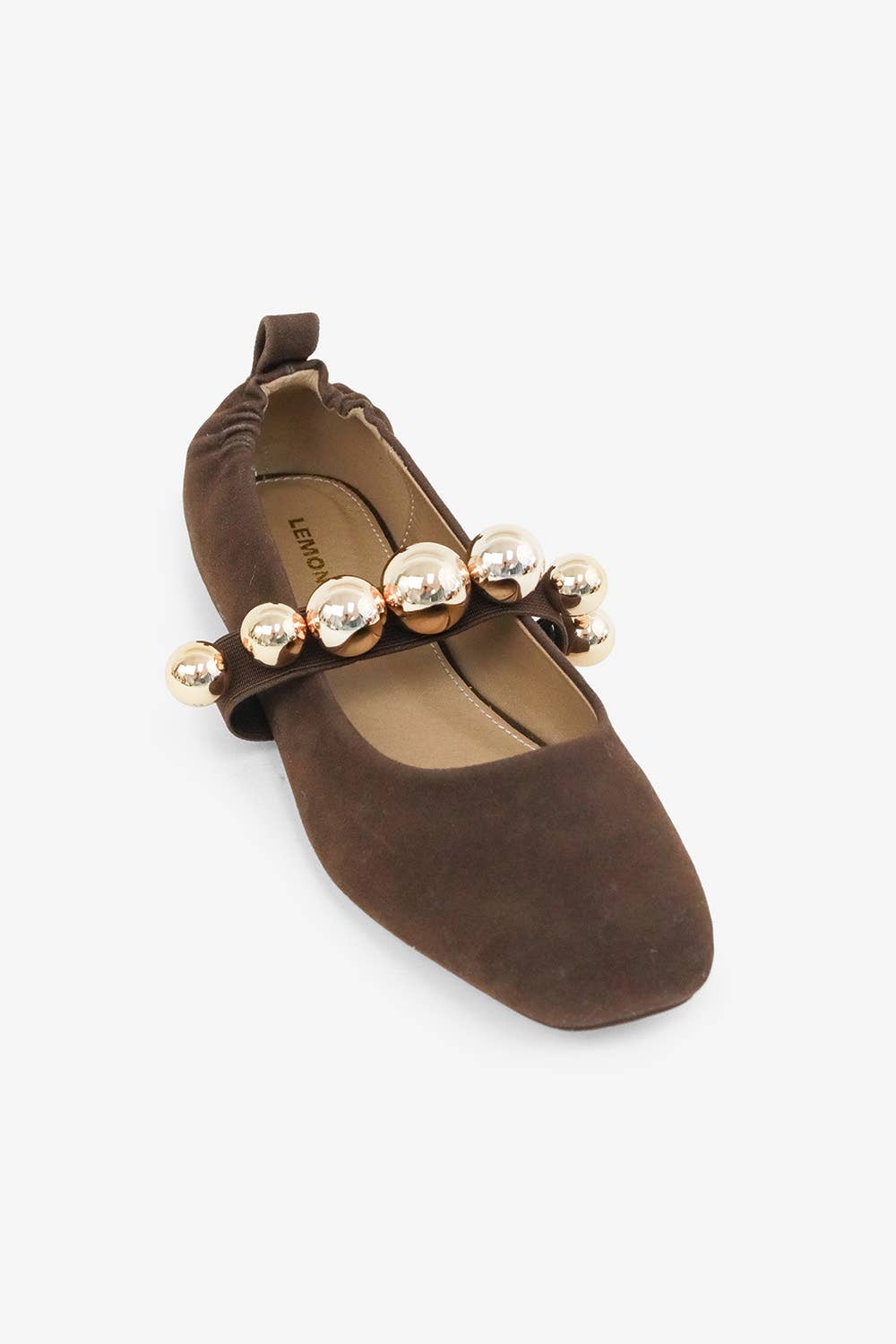 COLLEEN - FALL '25 Chic Ballet Flat with Gold Details: Chocolate / 12A