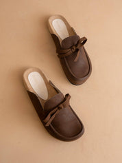 The Stevie | Coffee Tie Fall Mule Loafer: COFFEE / 6