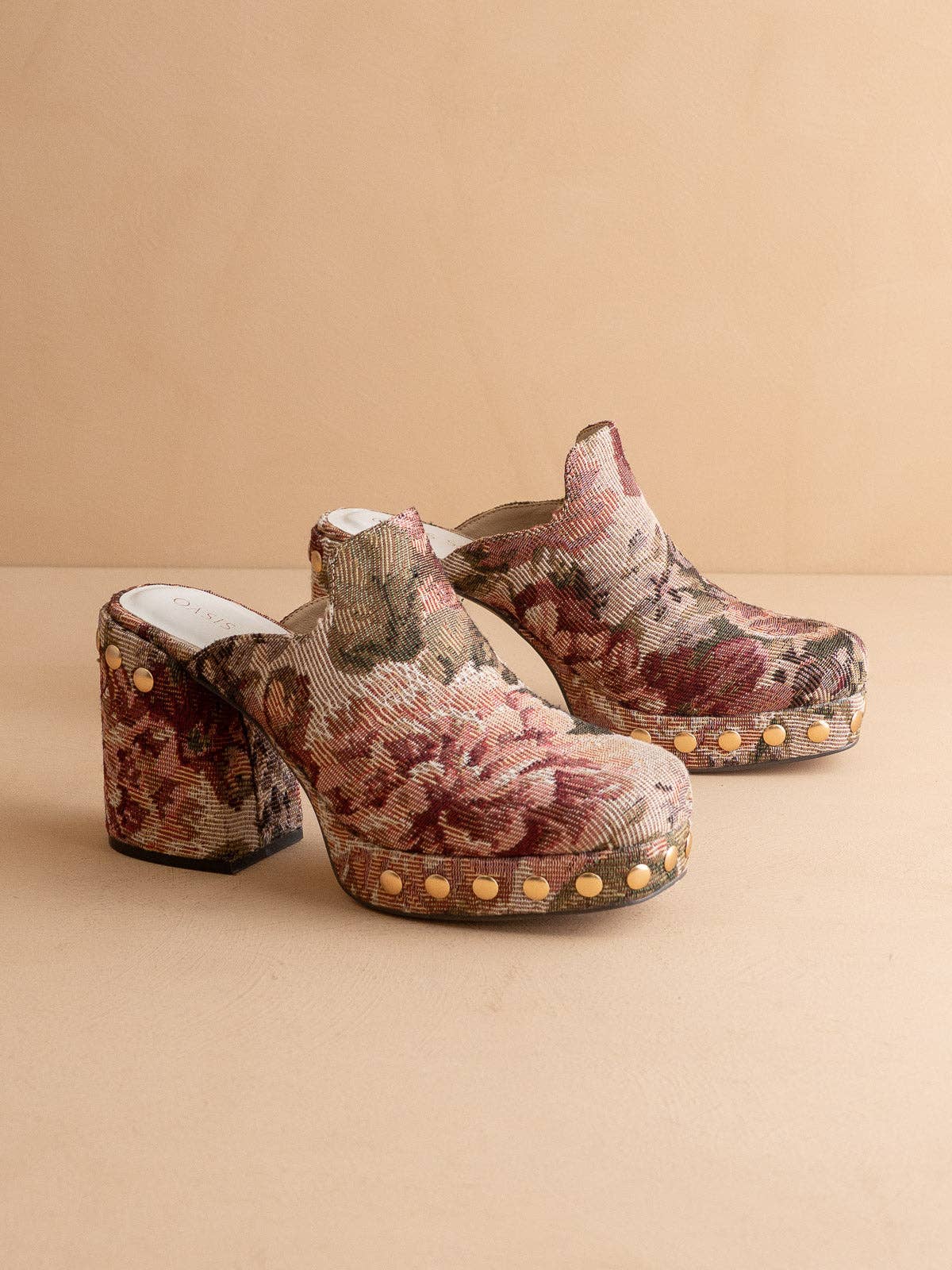 The Sierra | Mauve Tapestry Platform Clog Fall Mule: MAUVE TAPESTRY / 9