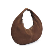 Farrah Genuine Suede Leather Hobo: Chocolate