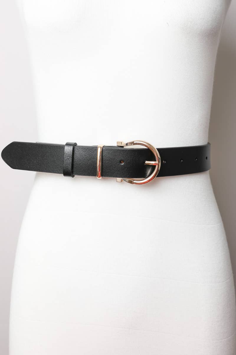 Chic Horseshoe Gold Buckle Belt – Western Style Vibes 🧲: Brown