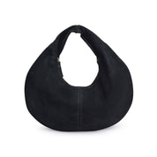 Farrah Genuine Suede Leather Hobo: Chocolate