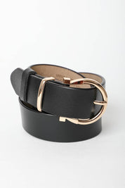 Chic Horseshoe Gold Buckle Belt – Western Style Vibes 🧲: Brown