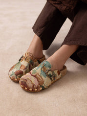 The Toni | Floral Tapestry Studded Buckle Fall Clog: FLORAL TAPESTRY / 6