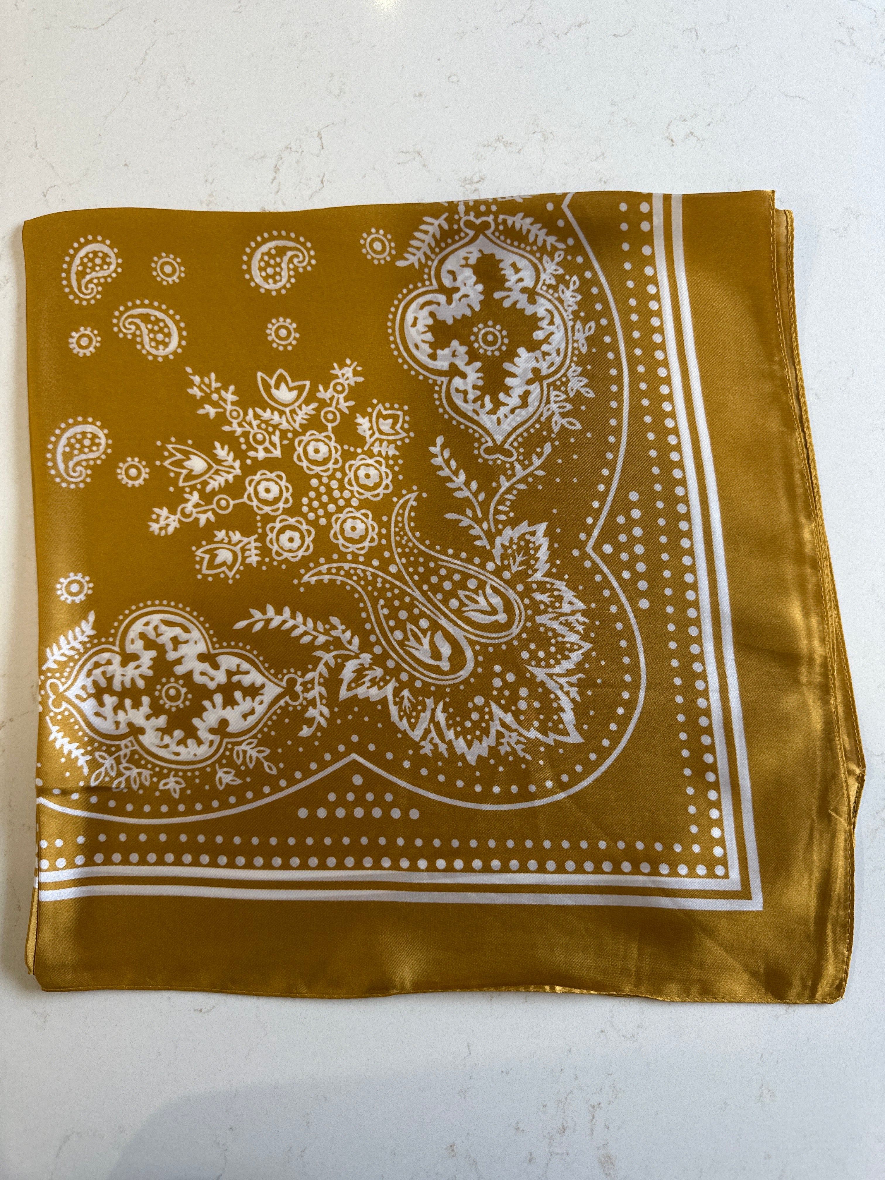 Paisley Bandana - Mustard