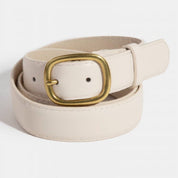 Faux Leather Belt - Ivory