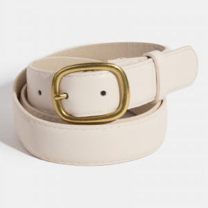 Faux Leather Belt - Ivory