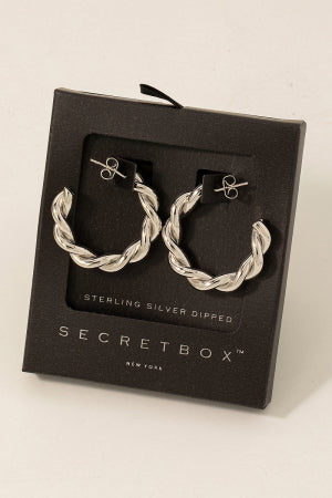 Twisted Hoop - White Gold