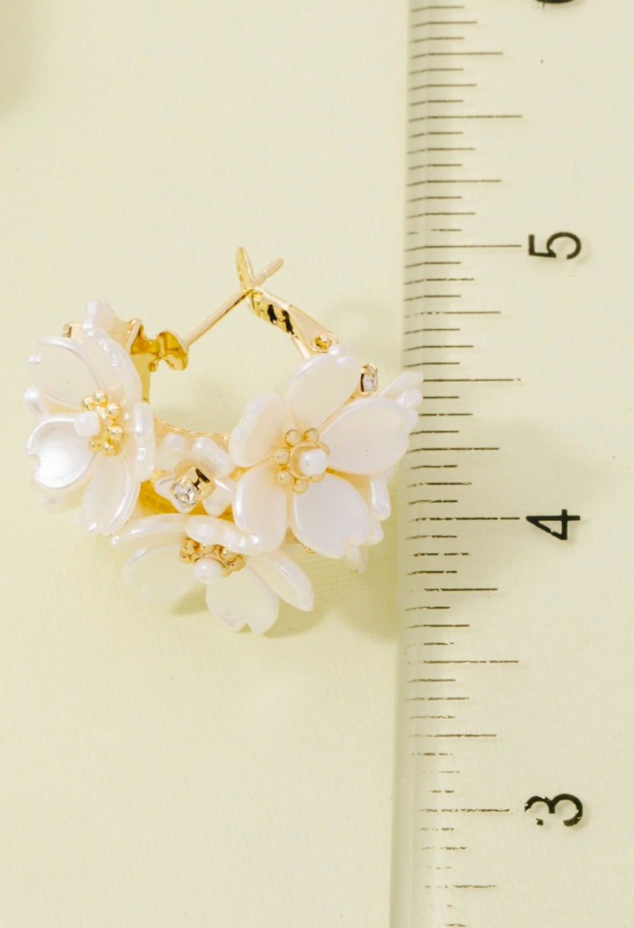 Pearly Petal Hoops