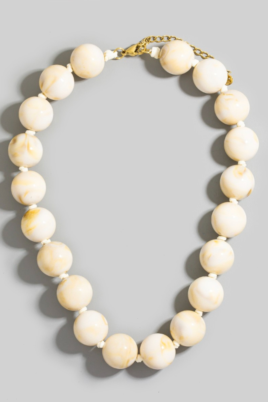 Round Bead Necklace - Ivory