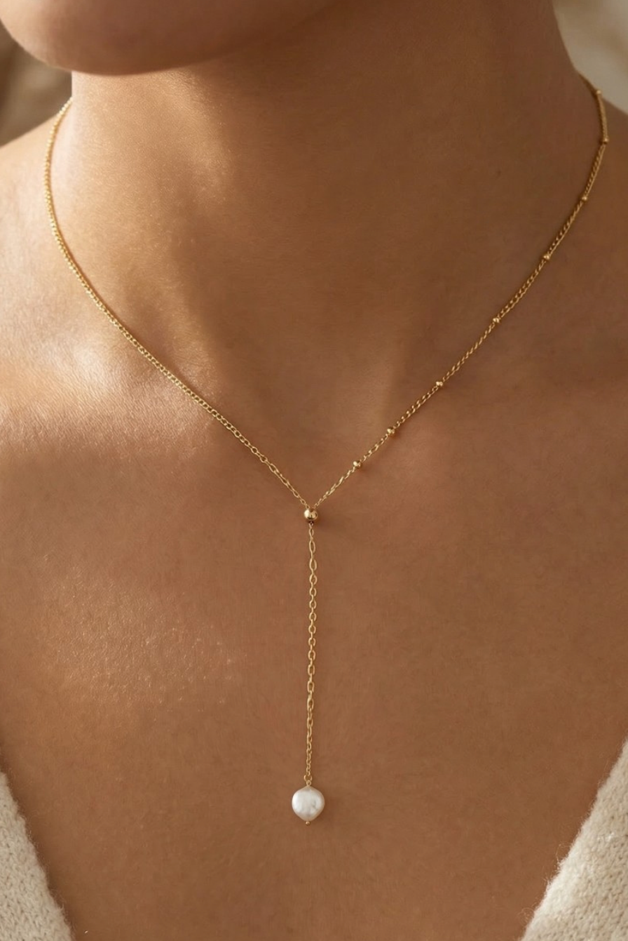 Pearl Charm Lariat
