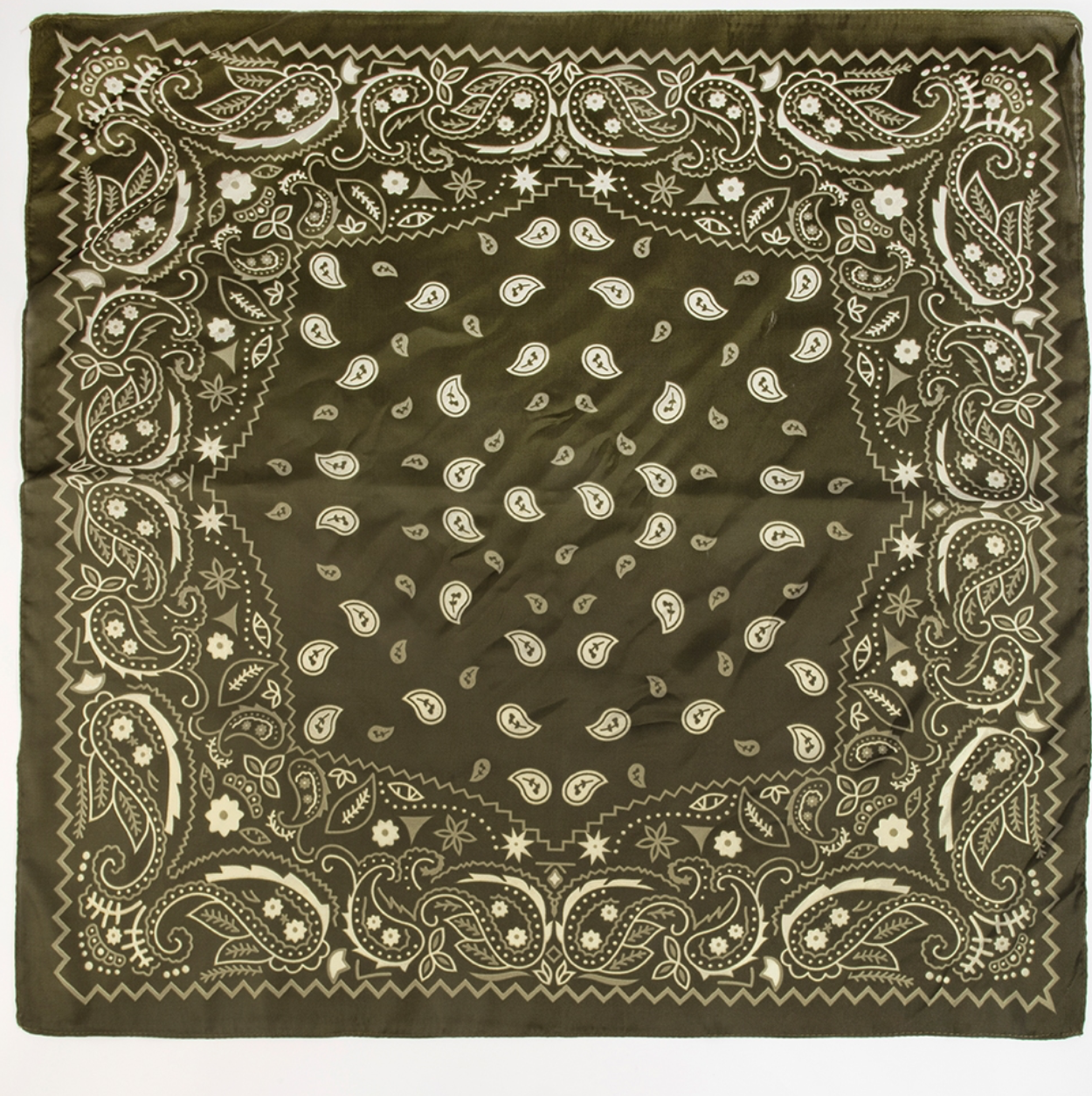 Square Paisley Bandanas - Olive