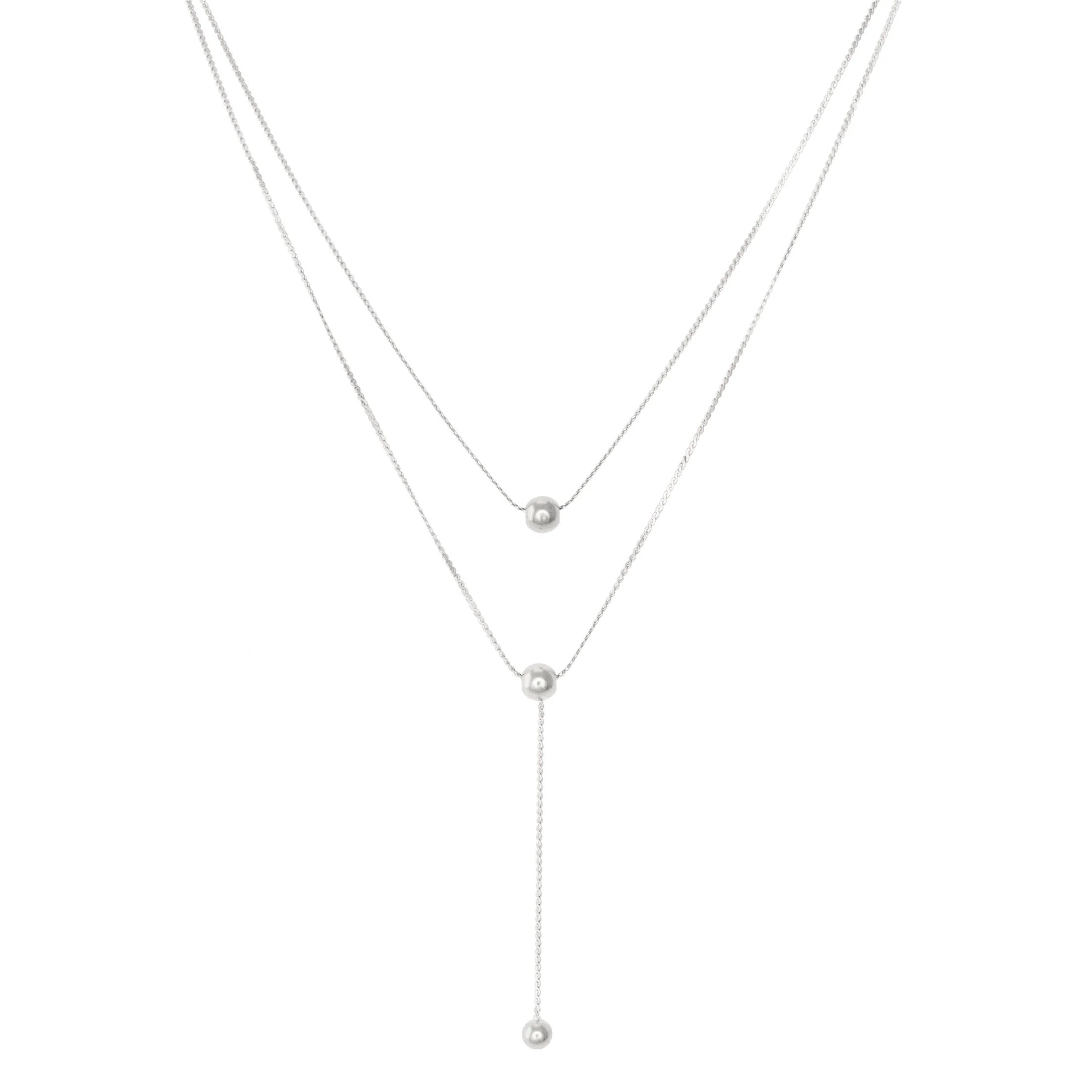 ネックレス・ペンダント ROMANTINUER SN146 DOUBLE LAYER BLACK STONE NECKLACE Titanium Gold Rectangle Double-side Black Onyx Pendant Chain