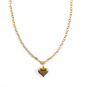 Waterproof Puffy Heart Medium Necklace