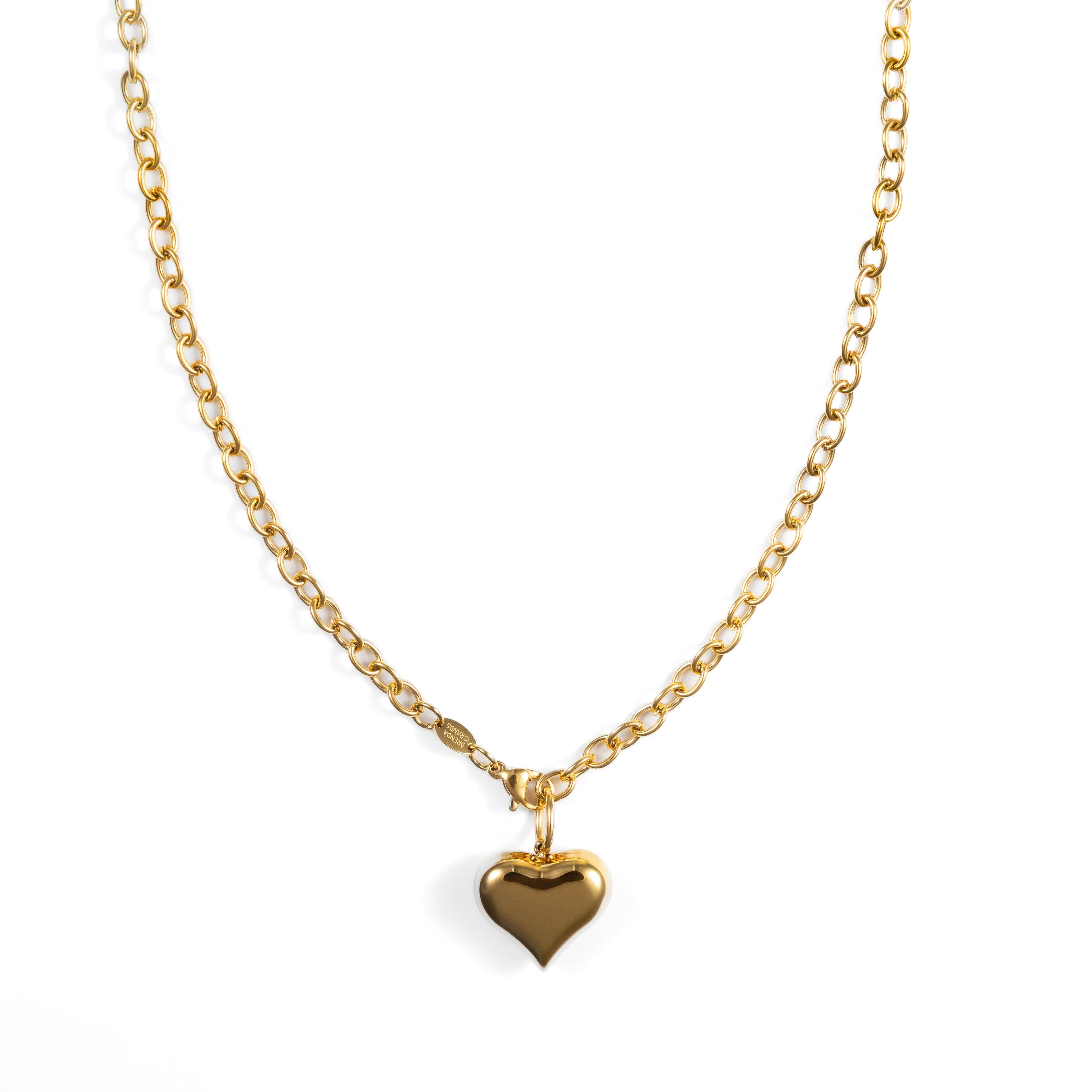 Waterproof Puffy Heart Medium Necklace