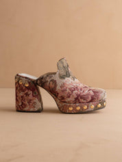 The Sierra | Mauve Tapestry Platform Clog Fall Mule: MAUVE TAPESTRY / 9
