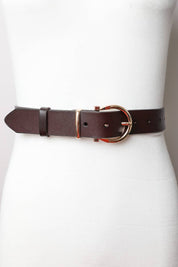 Chic Horseshoe Gold Buckle Belt – Western Style Vibes 🧲: Brown