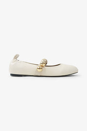 COLLEEN - FALL '25 Chic Ballet Flat with Gold Details: Chocolate / 12A