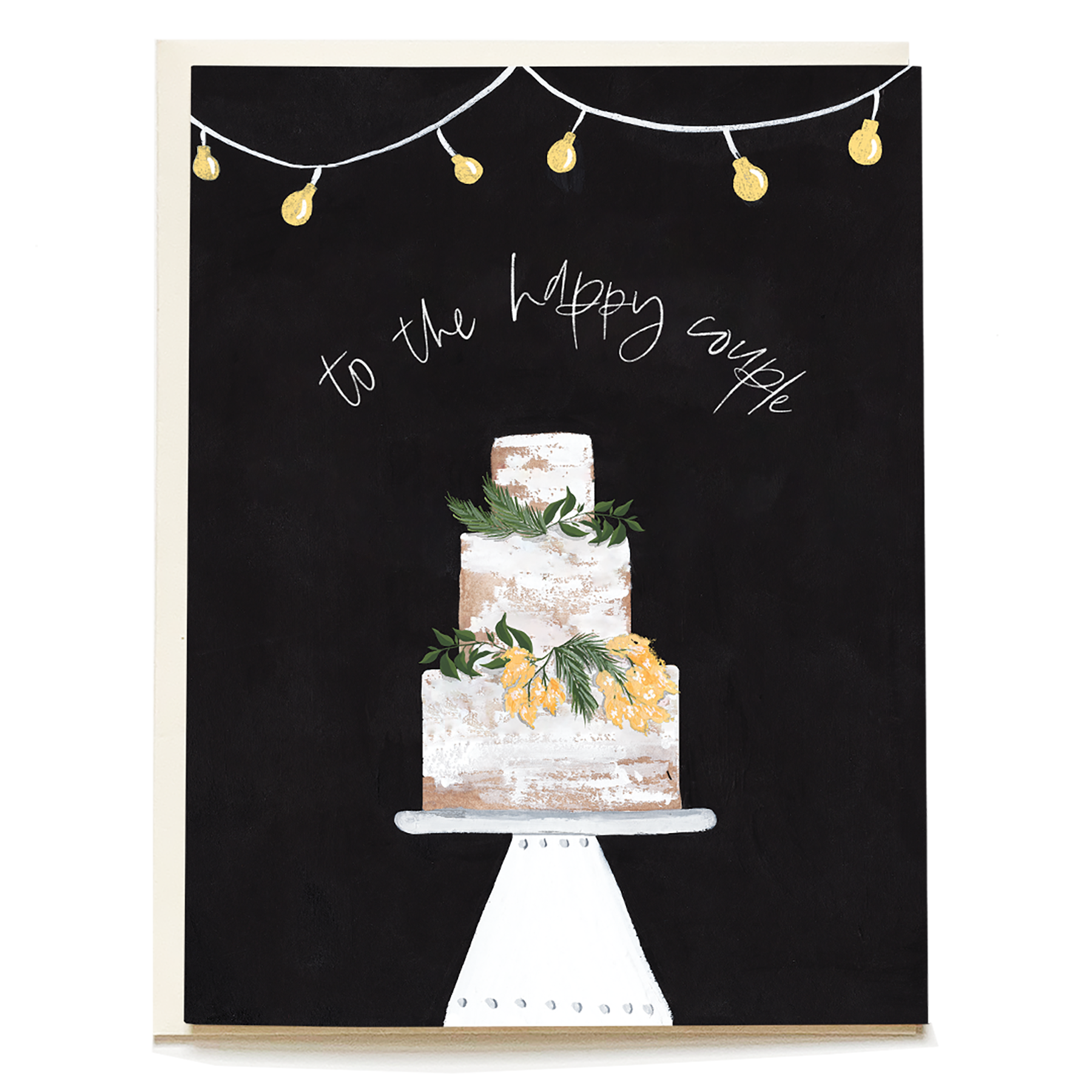 String Light Wedding Card | Decorative Cake