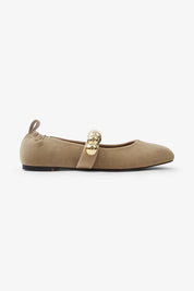 COLLEEN - FALL '25 Chic Ballet Flat with Gold Details: Chocolate / 12A