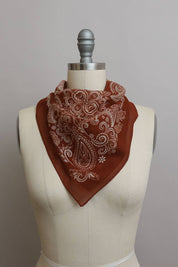 Vintage Pattern Bandana - Boho Chic Square Scarf: Sage